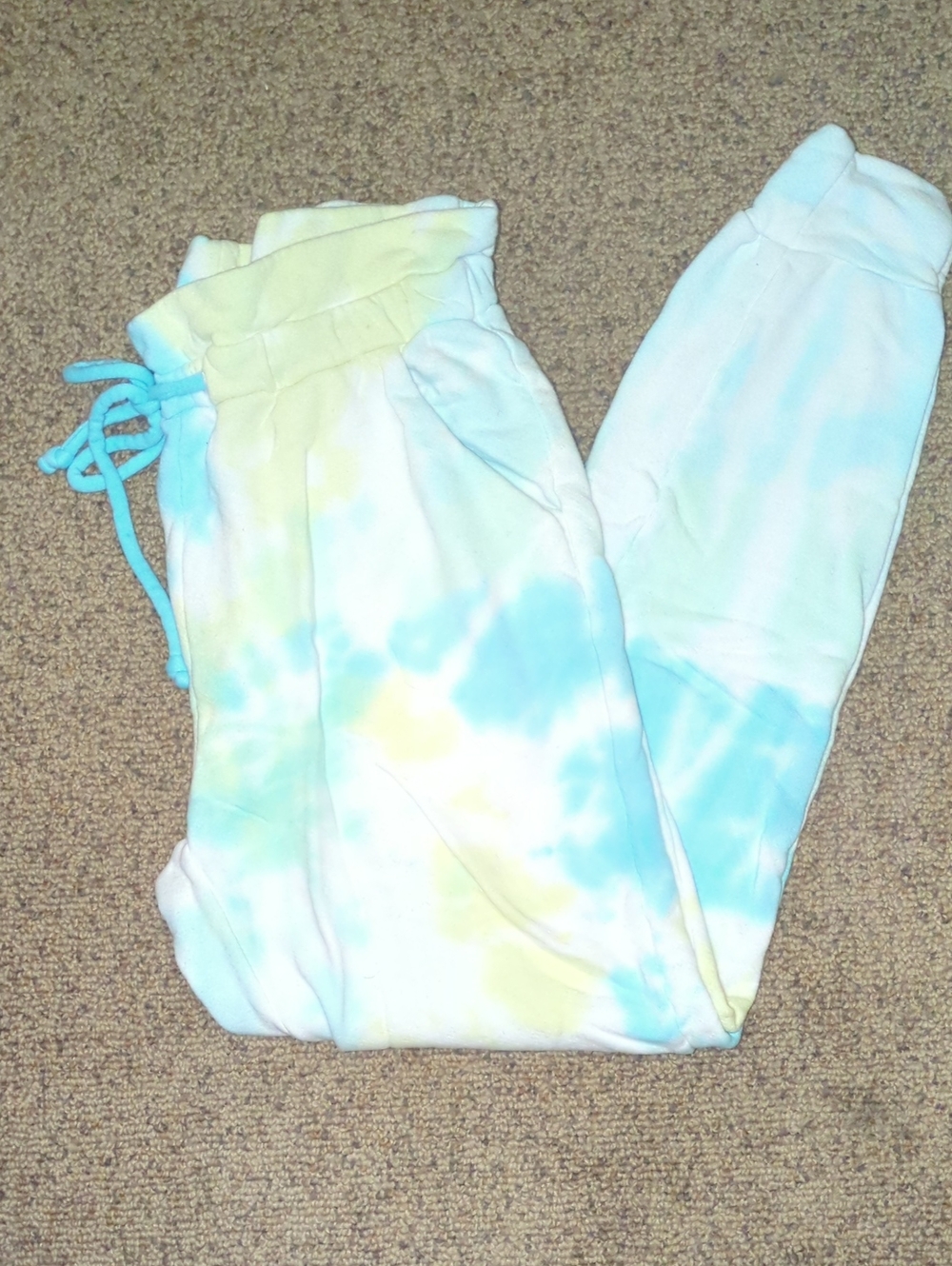INC International Concepts Tie-Dye Joggers - Blue & Yellow